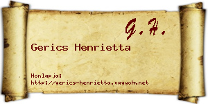Gerics Henrietta névjegykártya