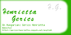 henrietta gerics business card